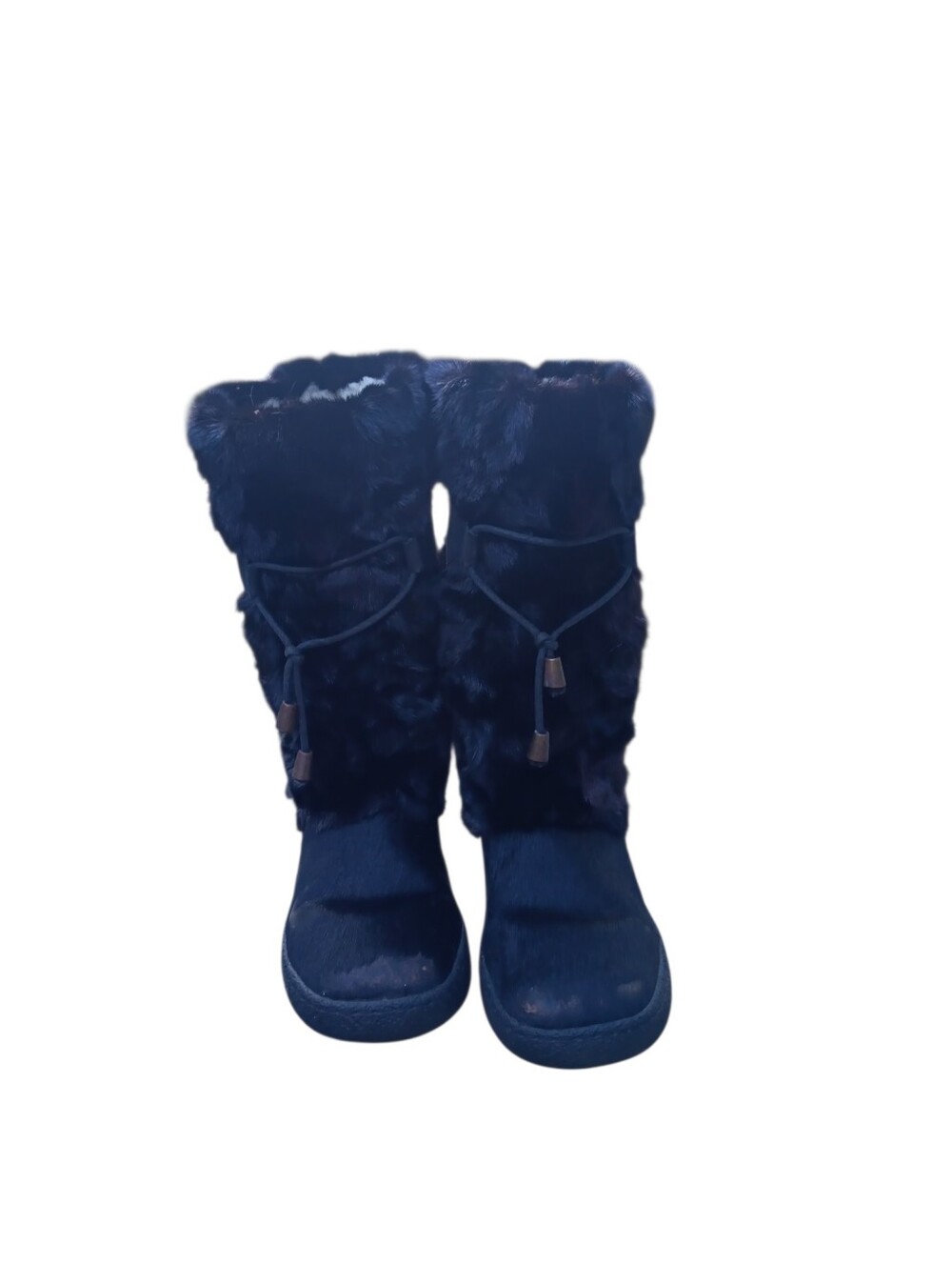 Oscar Beaver Fur Leather Black Boots Made In Italy Size 6 Absolutely Gorgeous.